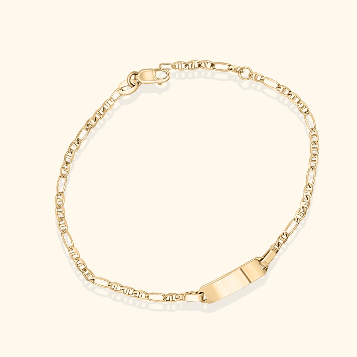 14K Gouden armband met naam | Figaro | 16-18 cm